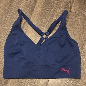 Puma Women's Navy Seamless Sports Bra